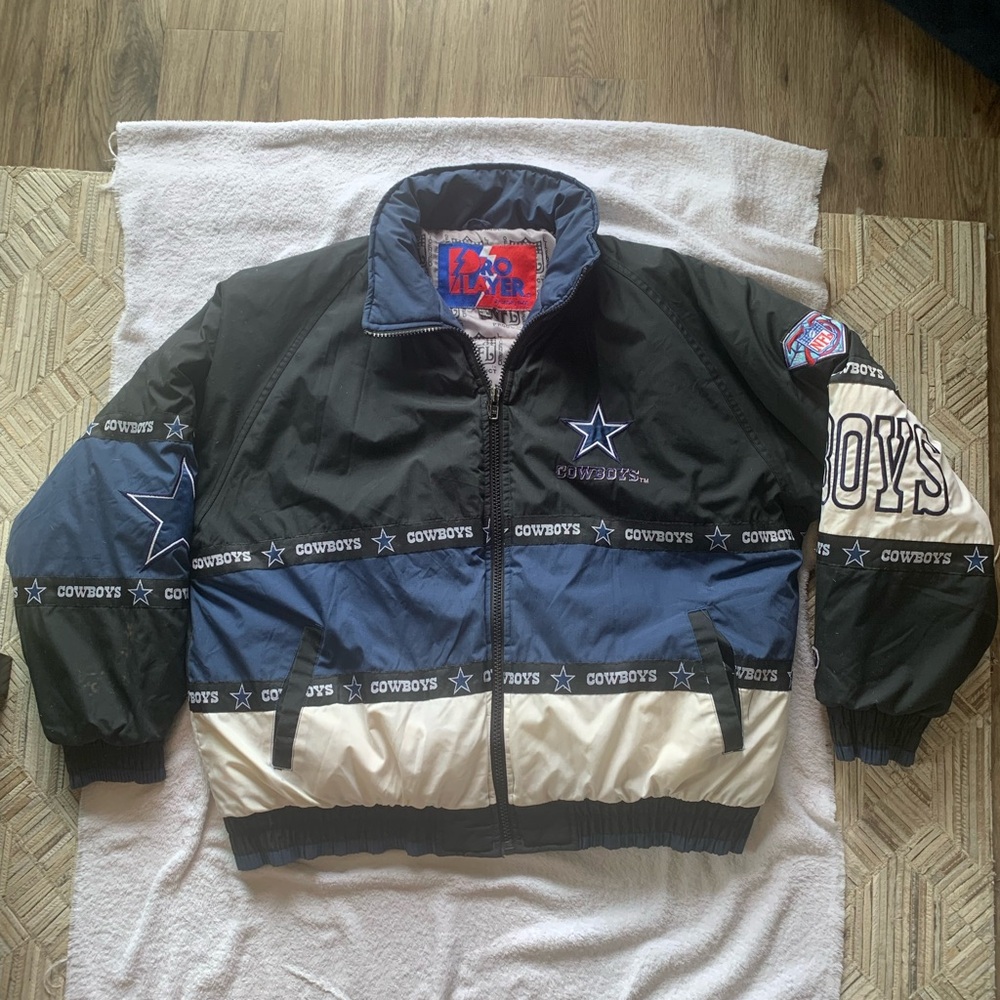 Vintage 90s Dallas Cowboys NFL Pro Player Soft shell Insulated Jacket XL